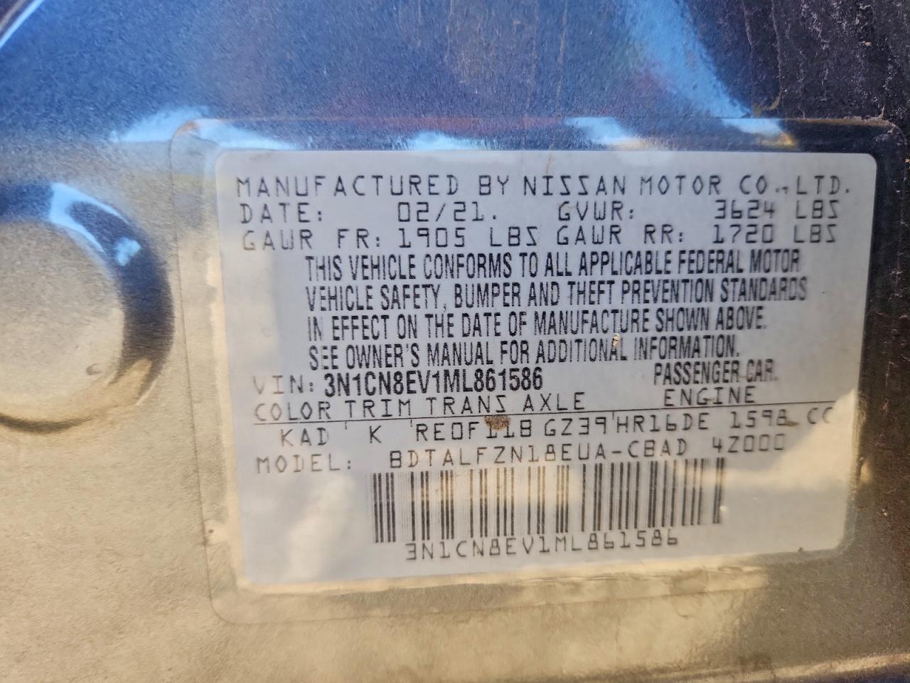 2021 NISSAN VERSA SV photo 12