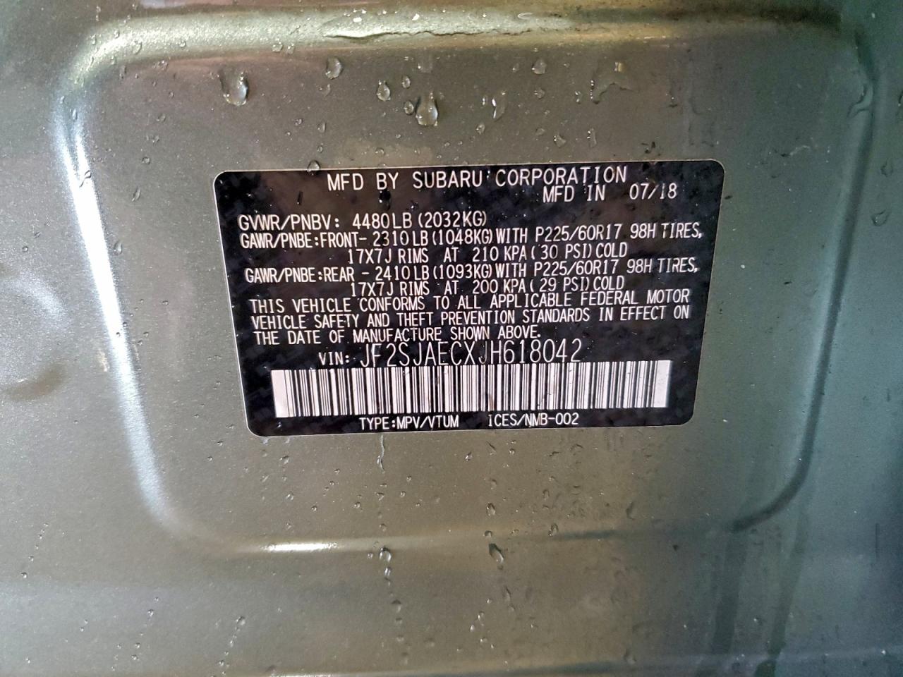 2018 SUBARU FORESTER 2.5I PREMIUM photo 14