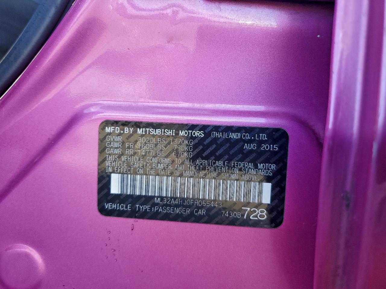 2015 MITSUBISHI MIRAGE ES photo 37