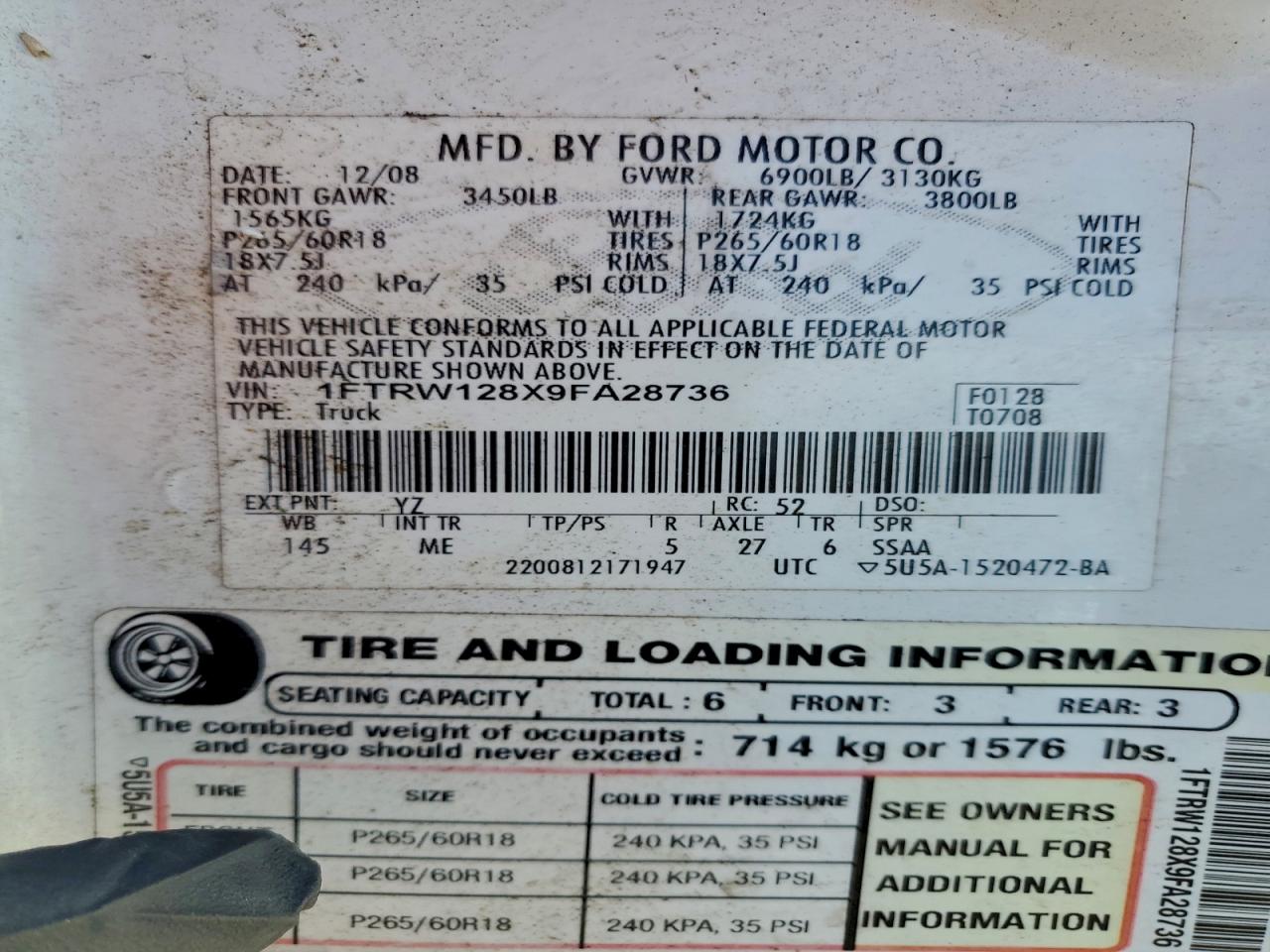 2009 FORD F150 SUPERCREW photo 12