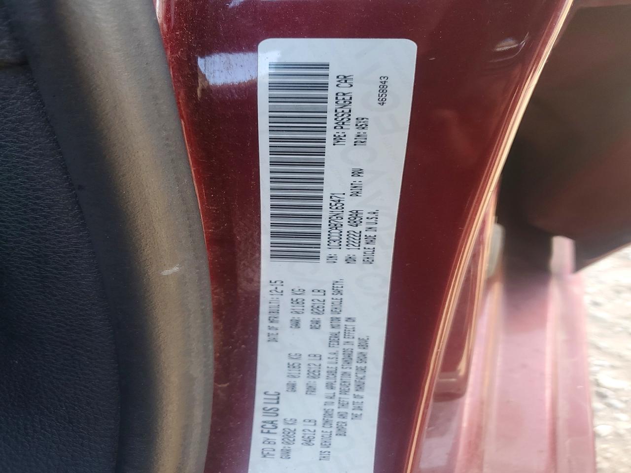 2016 CHRYSLER 200 photo 12