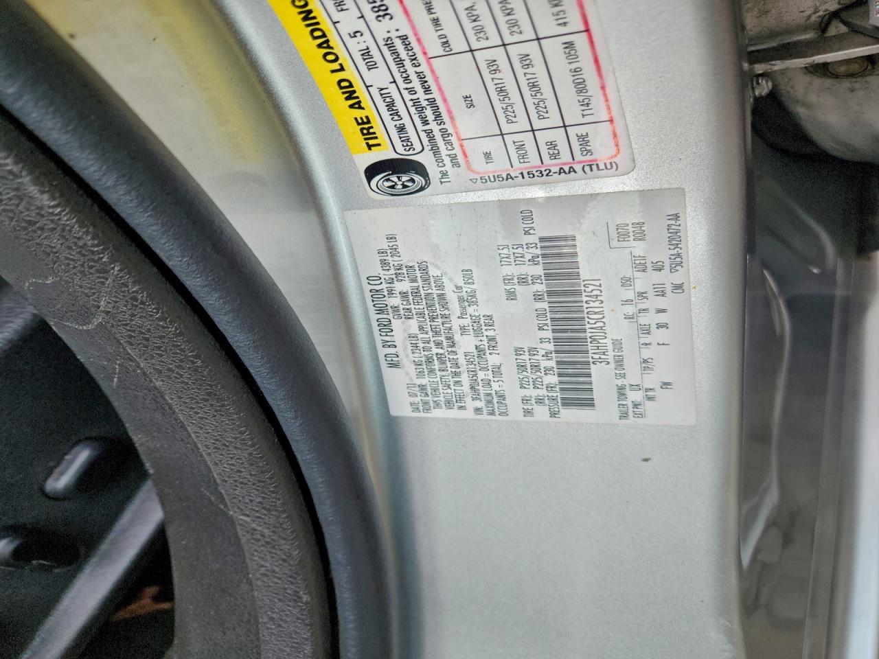 2012 FORD FUSION SEL photo 23