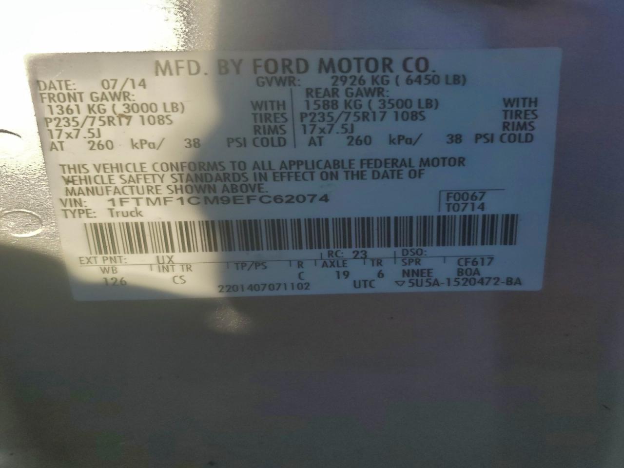 2014 FORD F150 photo 13
