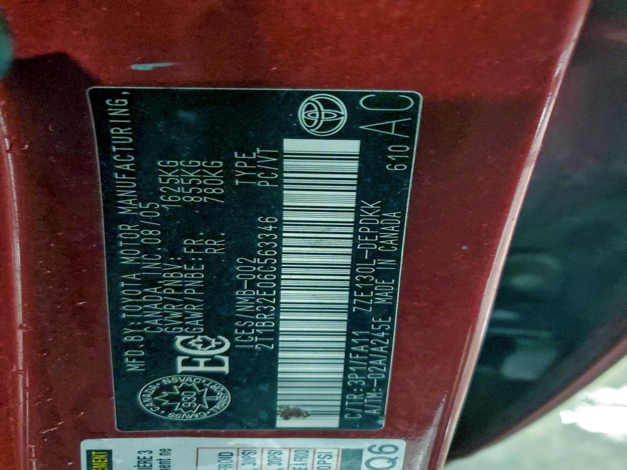 2006 TOYOTA COROLLA CE photo 12