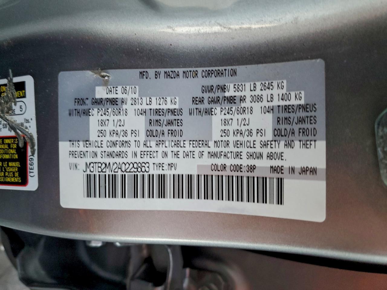 2010 MAZDA CX-9 photo 12