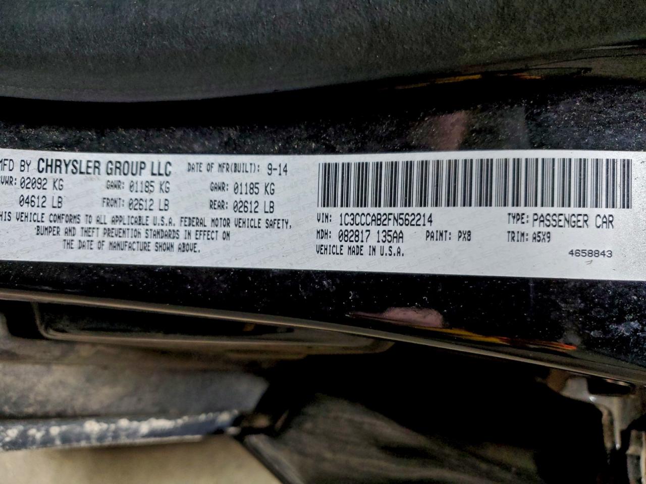 2015 CHRYSLER 200 LIMITED photo 12