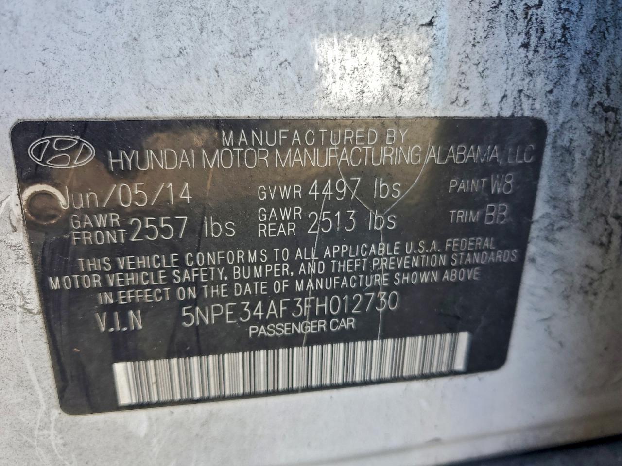 2015 HYUNDAI SONATA SPORT photo 12
