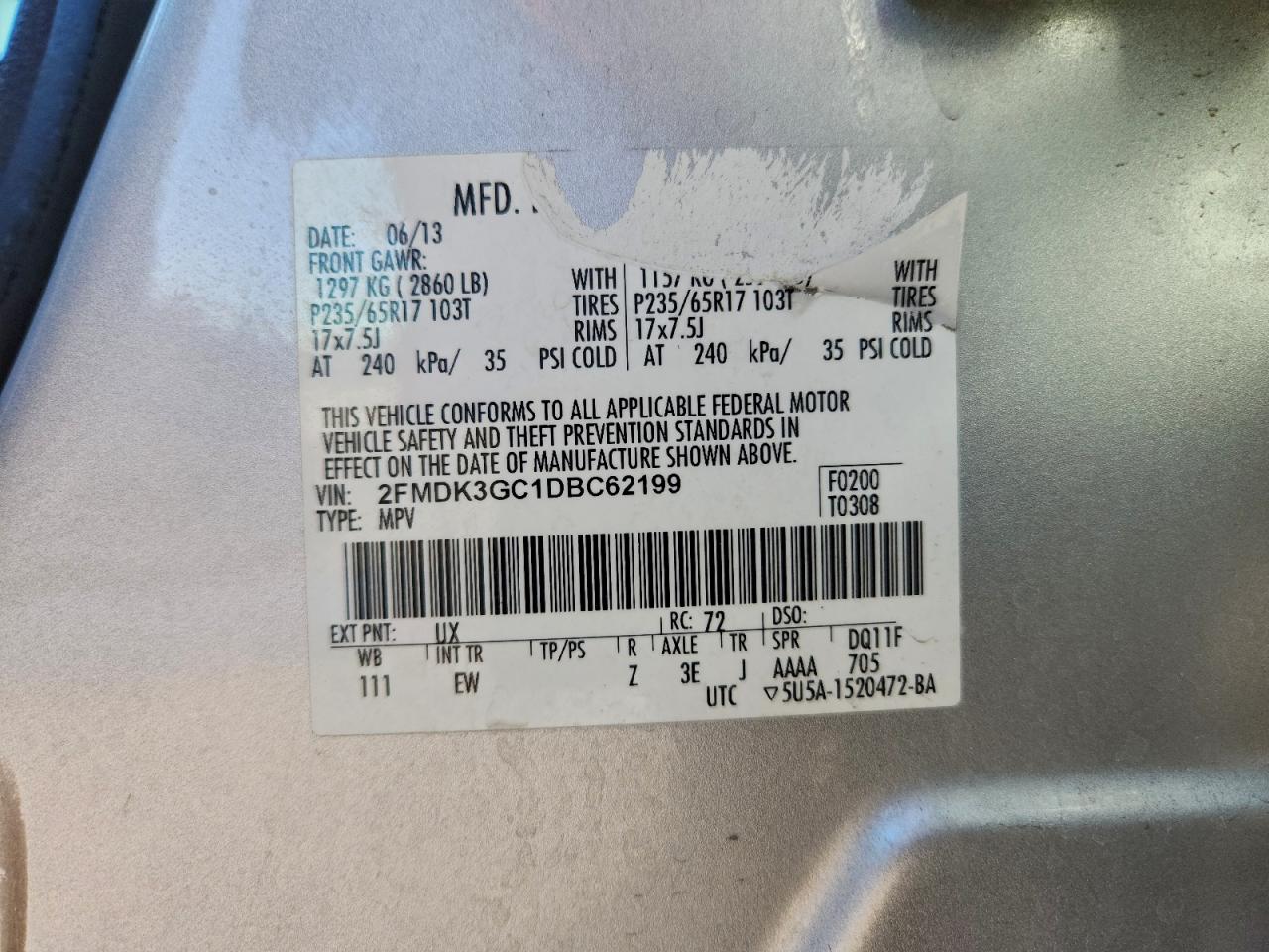 2013 FORD EDGE SE photo 13