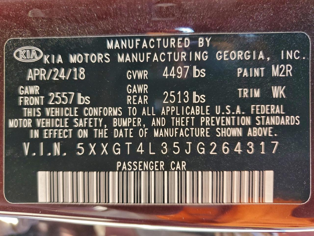 2018 KIA OPTIMA LX photo 12