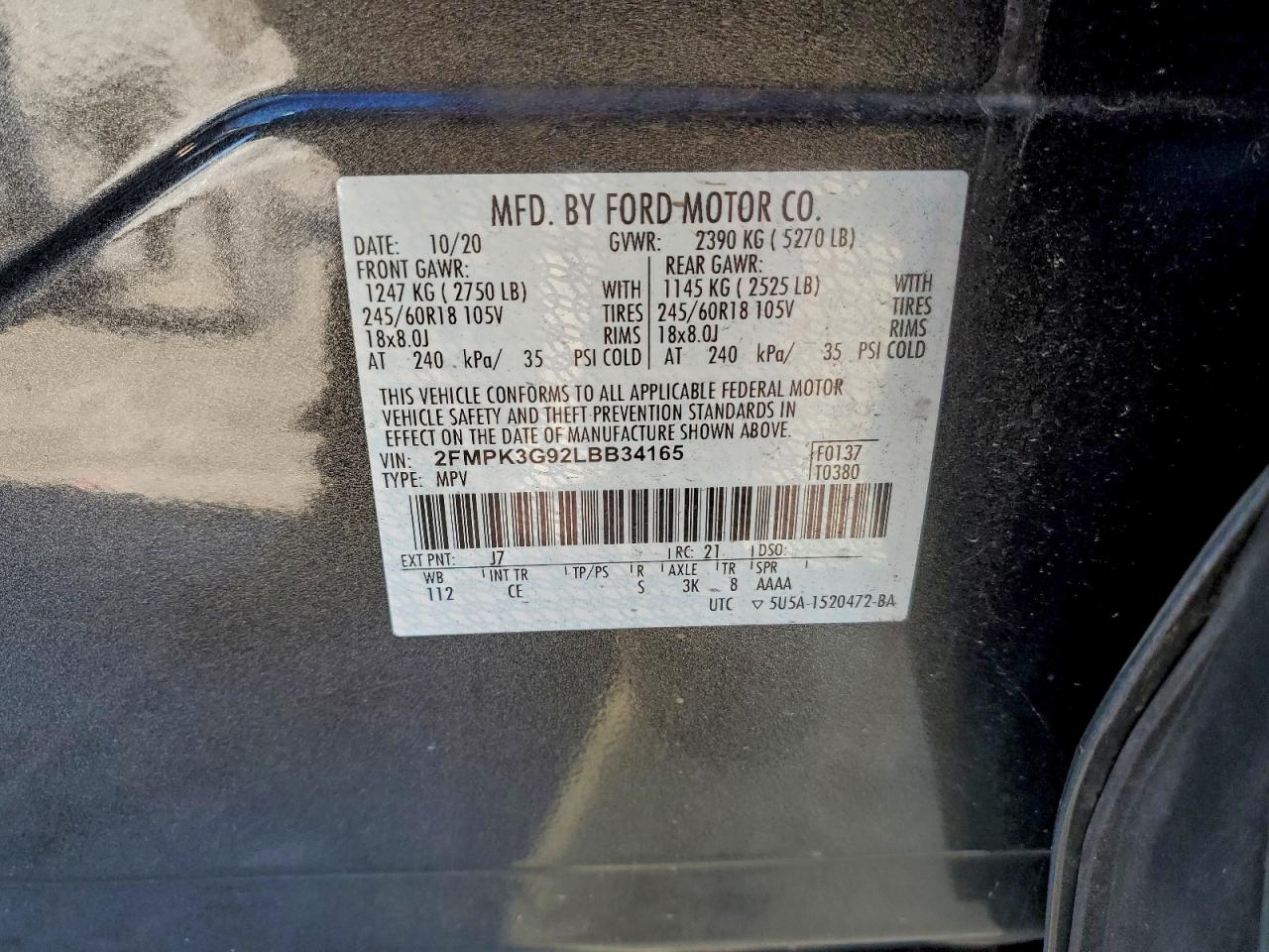 2020 FORD EDGE SE photo 37