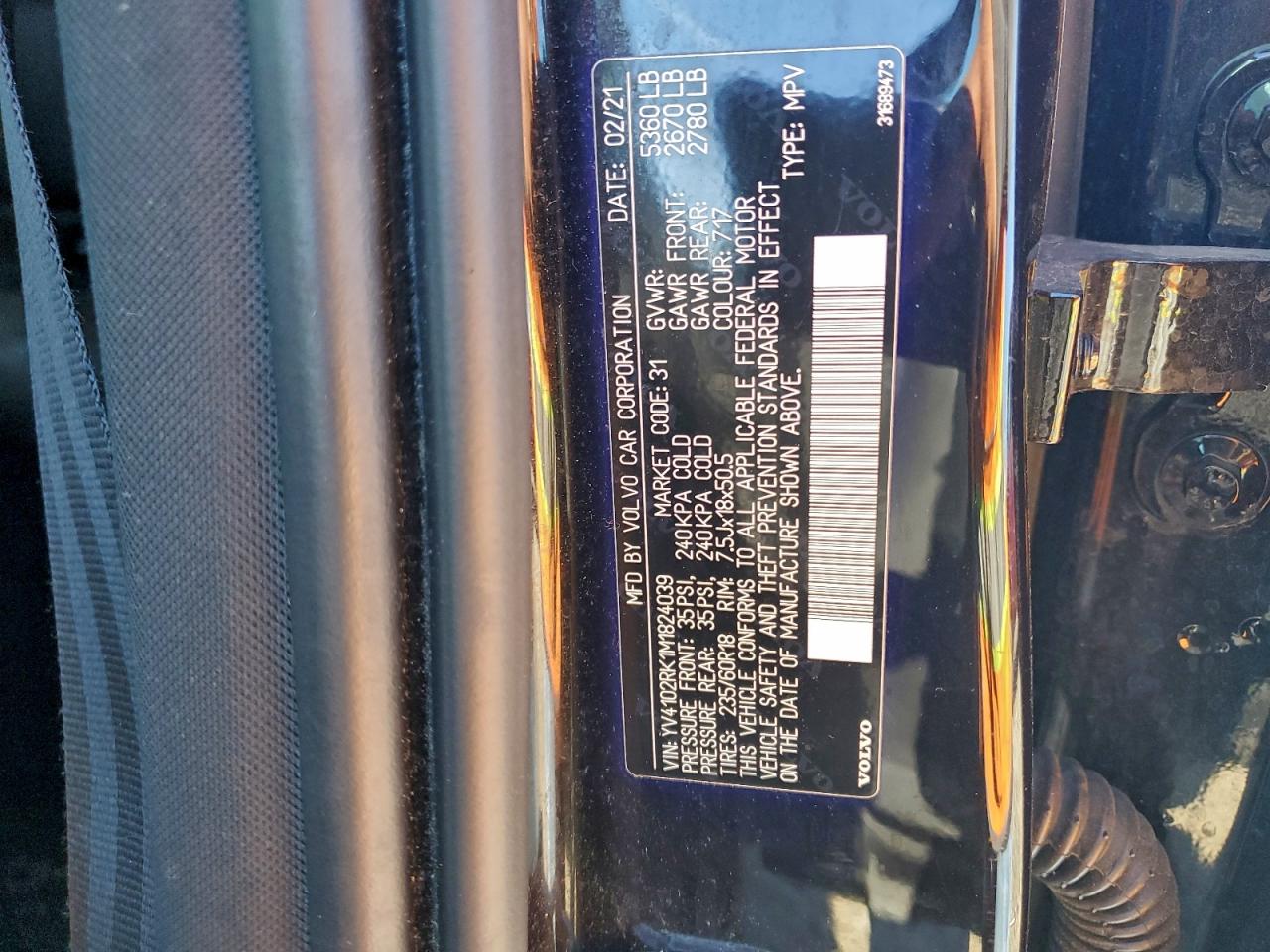 2021 VOLVO XC60 T5 MOMENTUM photo 12