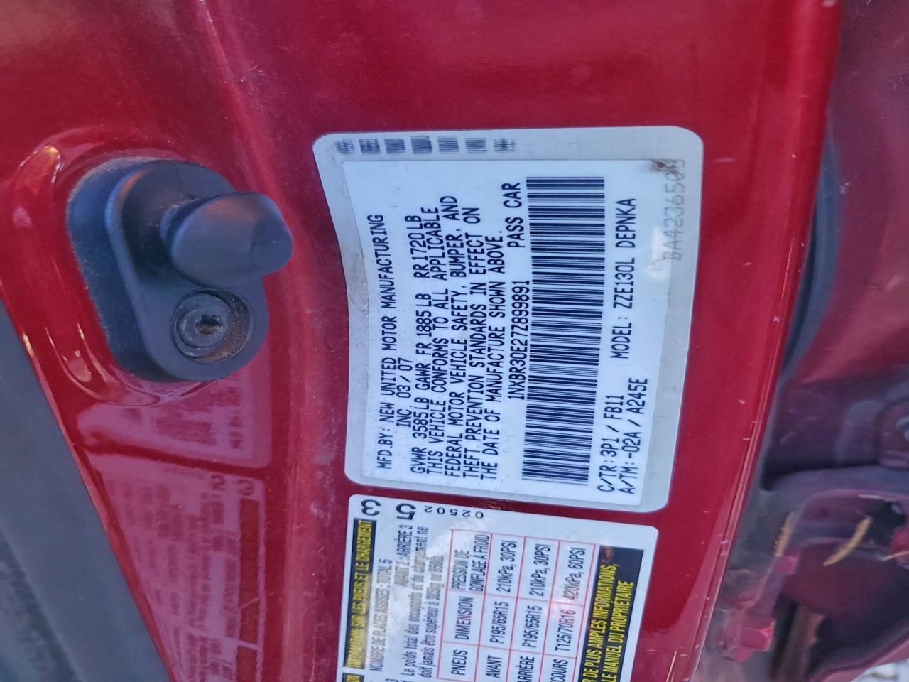 2007 TOYOTA COROLLA CE photo 13