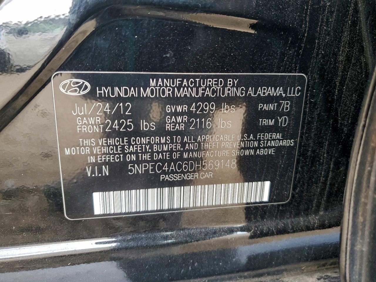 2013 HYUNDAI SONATA SE photo 12