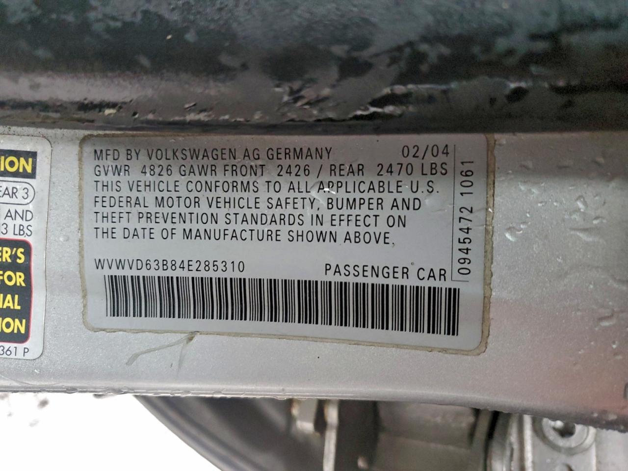 2004 VOLKSWAGEN PASSAT GLS photo 13