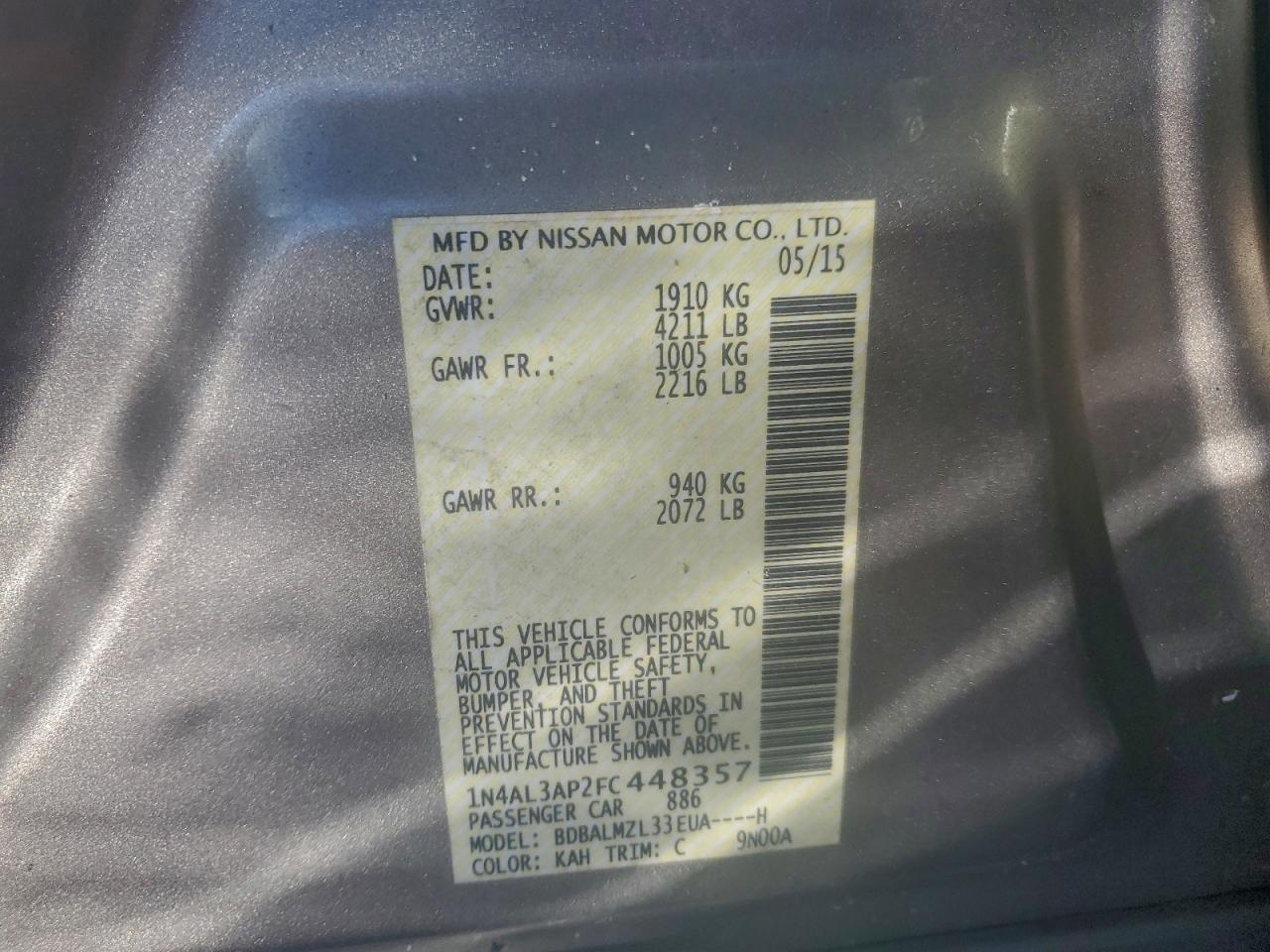 2015 NISSAN ALTIMA 2.5 photo 34