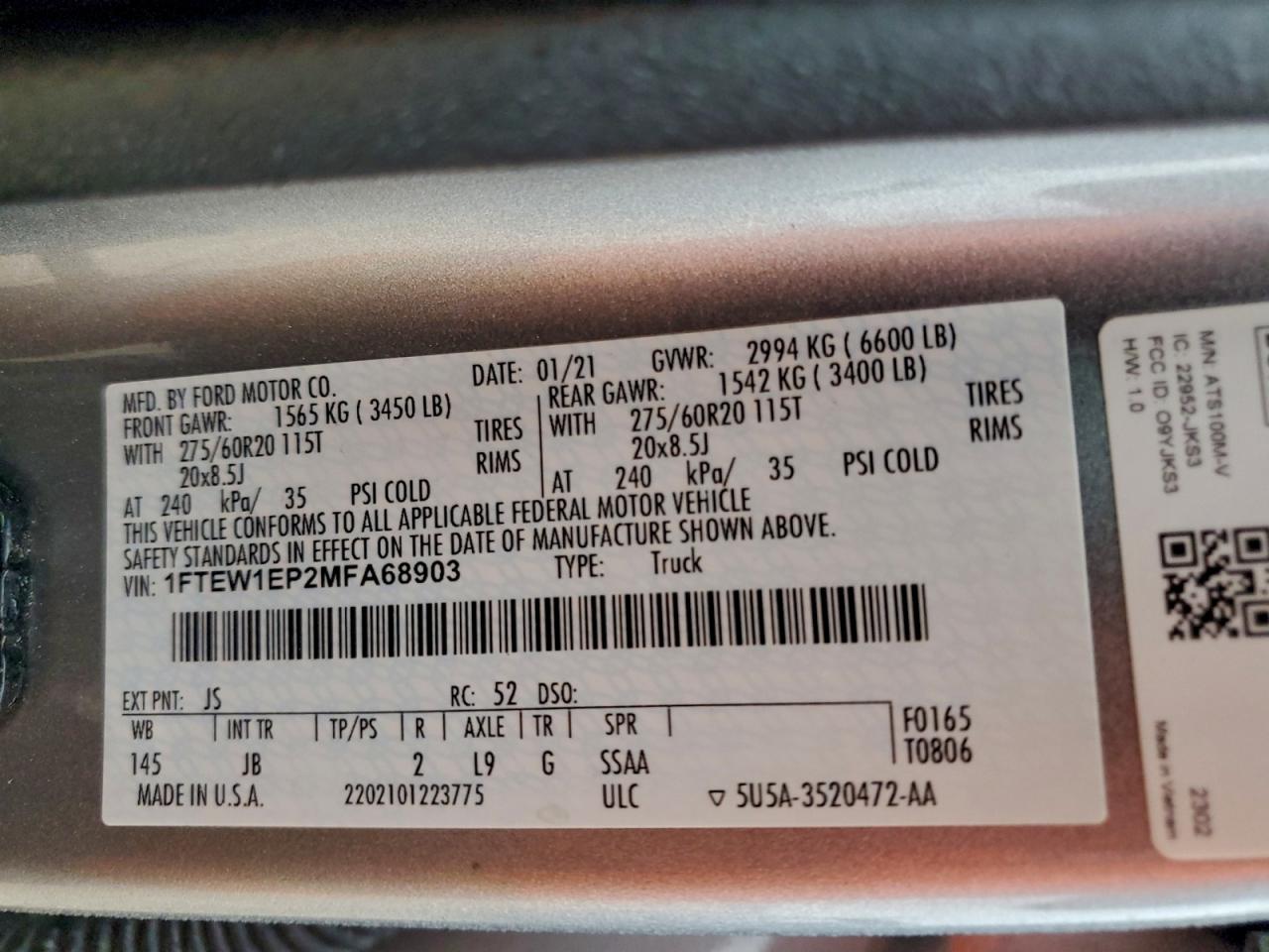 2021 FORD F150 SUPERCREW photo 23