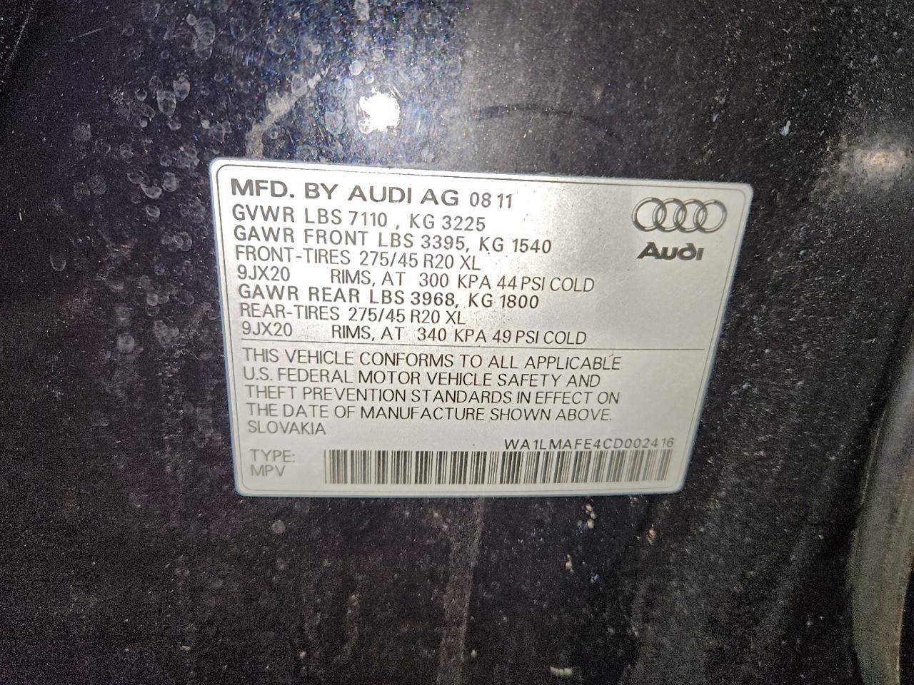 2012 AUDI Q7 PREMIUM PLUS photo 14