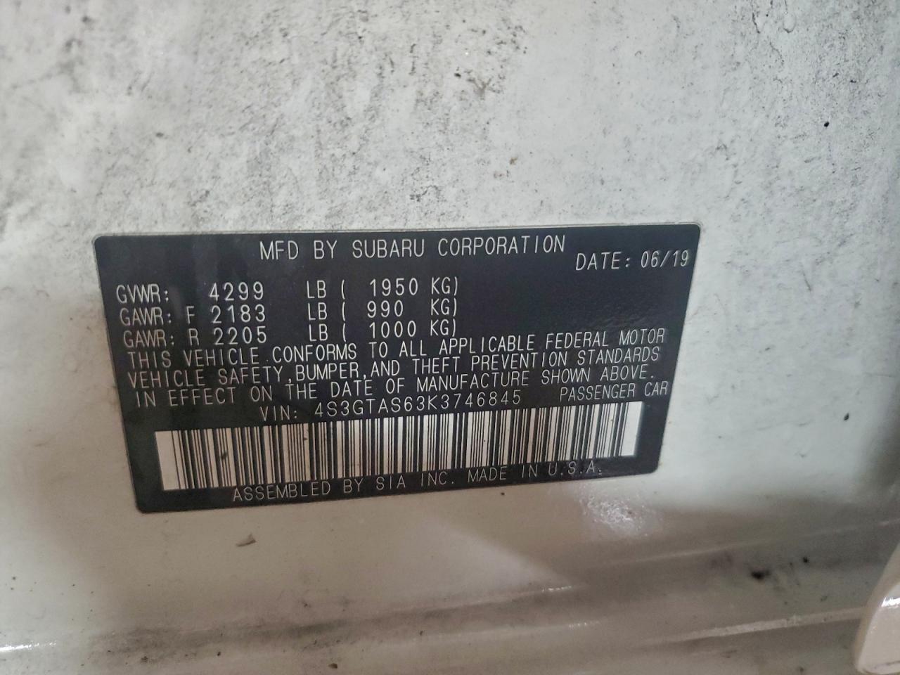2019 SUBARU IMPREZA LIMITED photo 12
