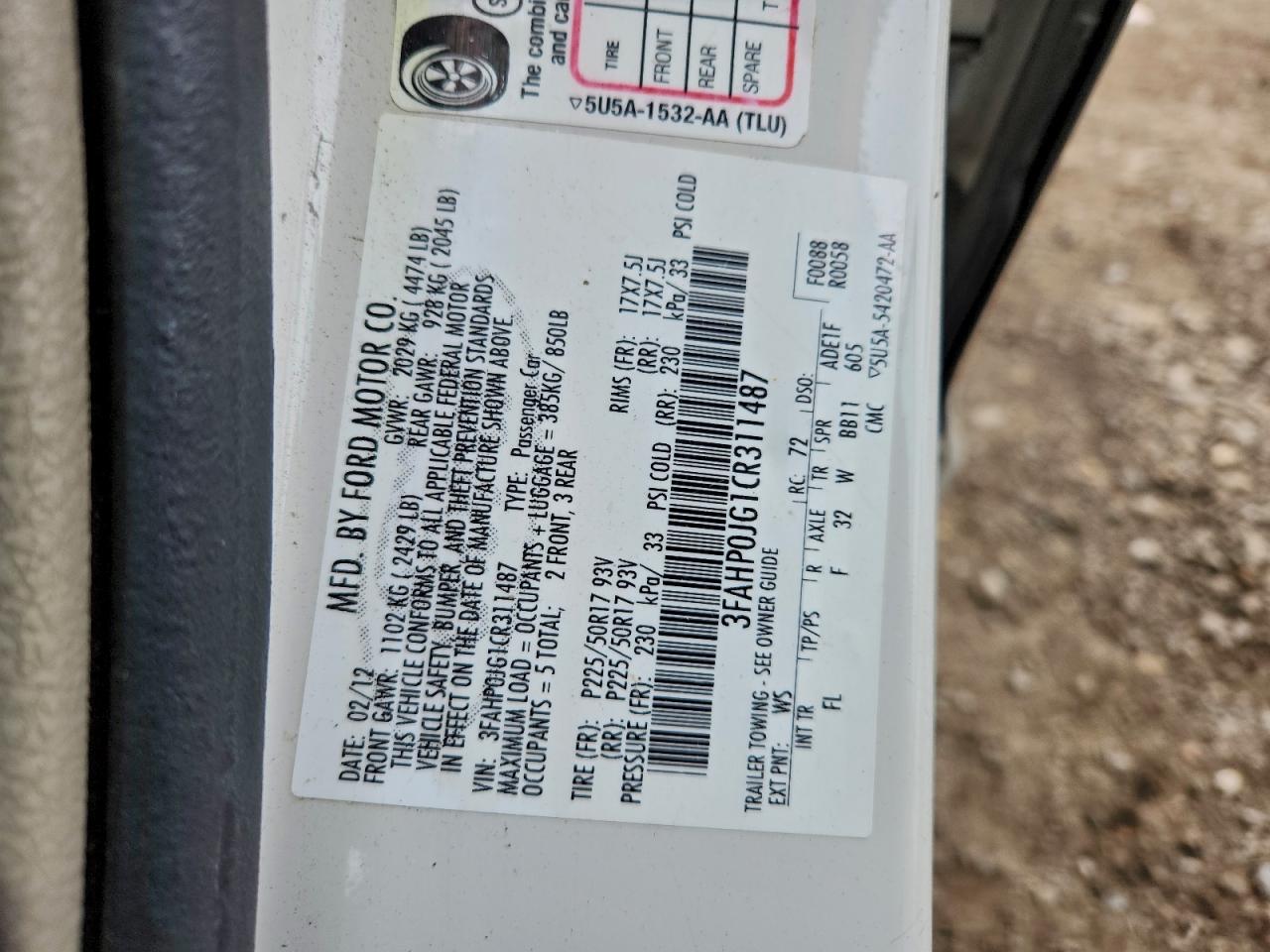 2012 FORD FUSION SEL photo 23