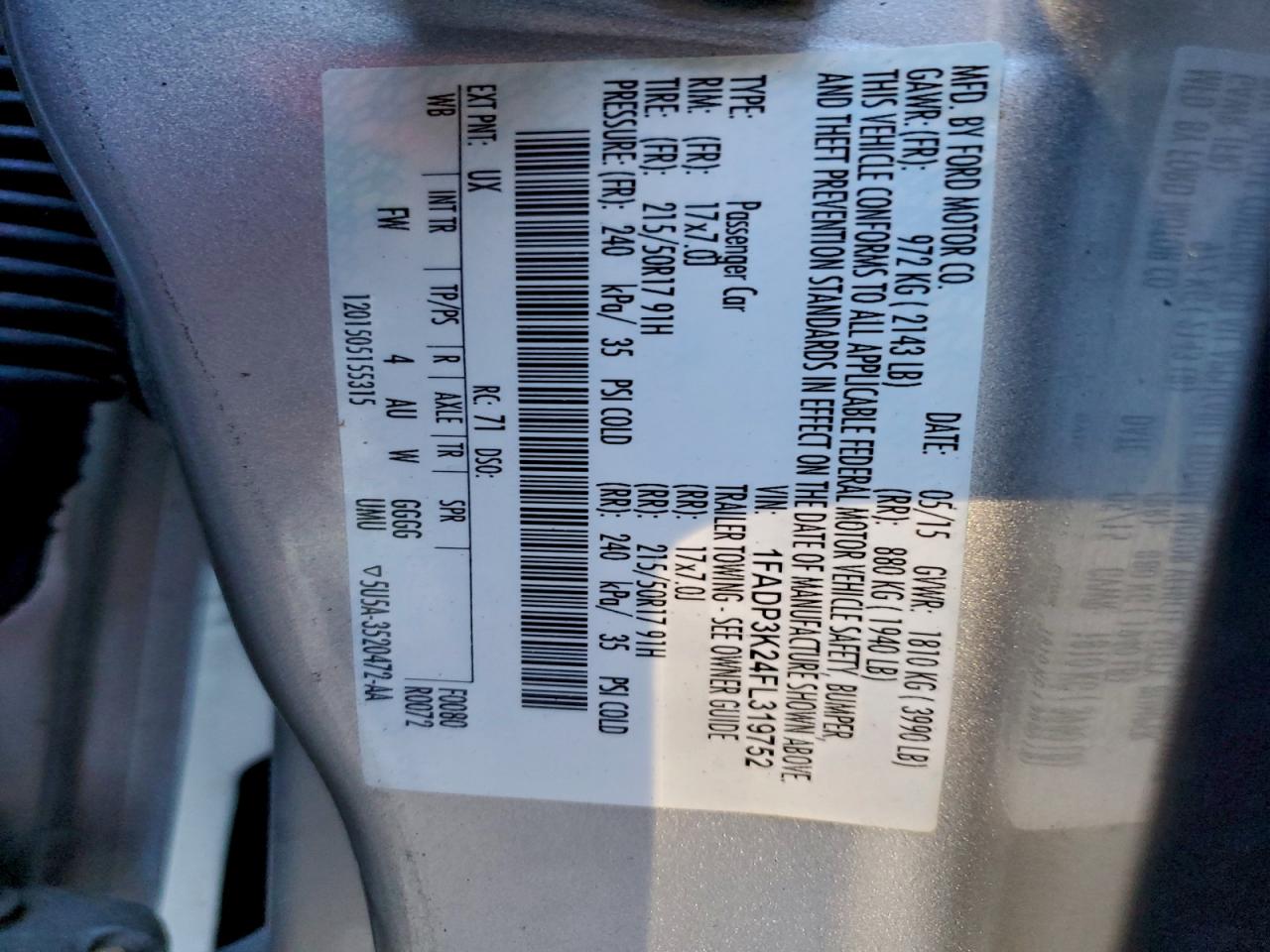 2015 FORD FOCUS SE photo 12