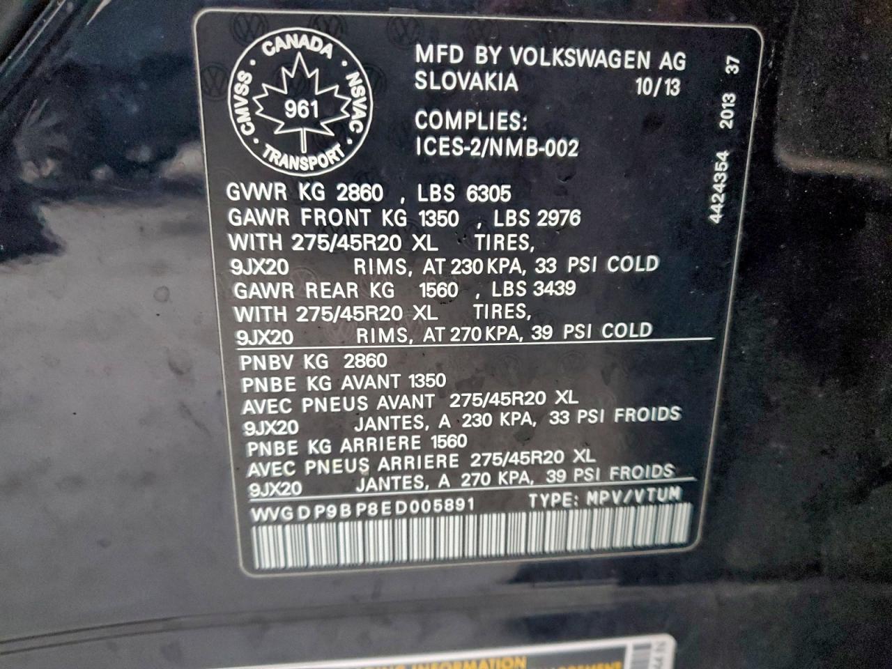 2014 VOLKSWAGEN TOUAREG TDI photo 13