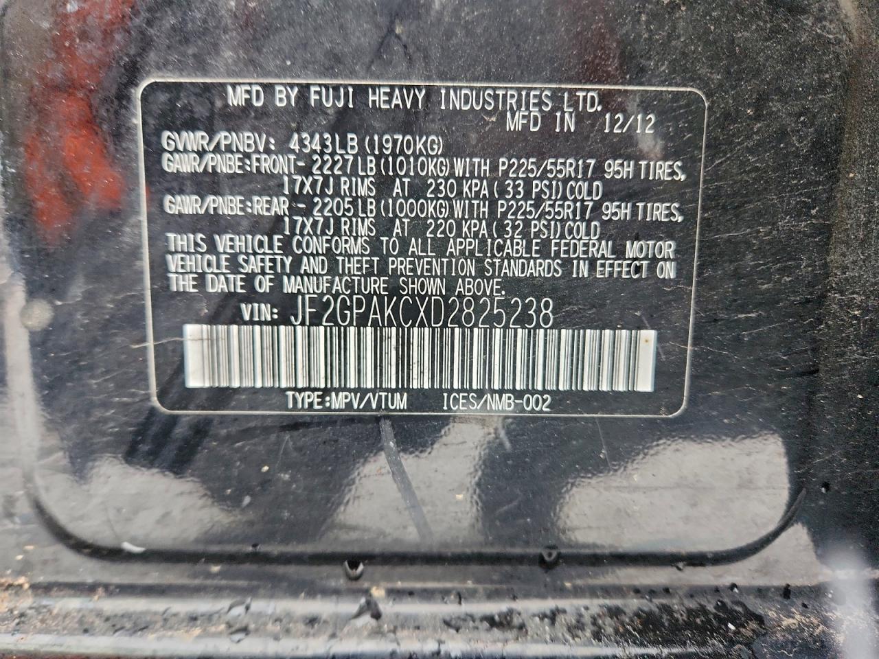 2013 SUBARU XV CROSSTREK 2.0 LIMITED photo 12
