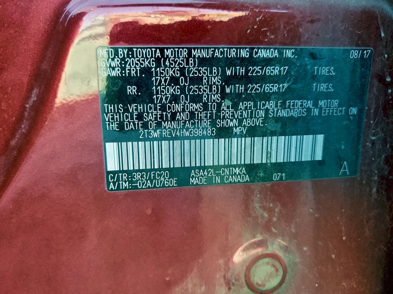 2017 TOYOTA RAV4 XLE photo 25
