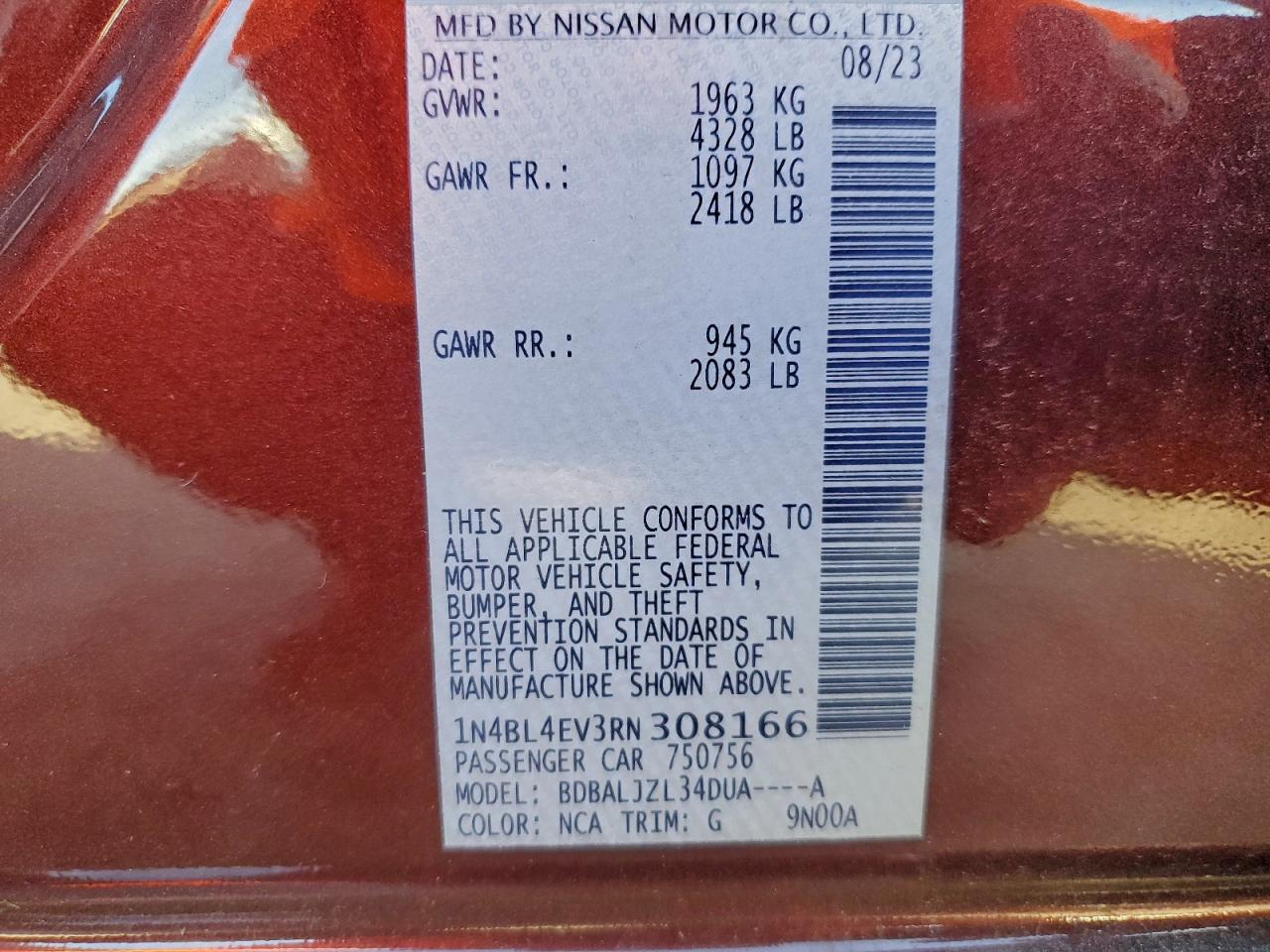 2024 NISSAN ALTIMA SL photo 12