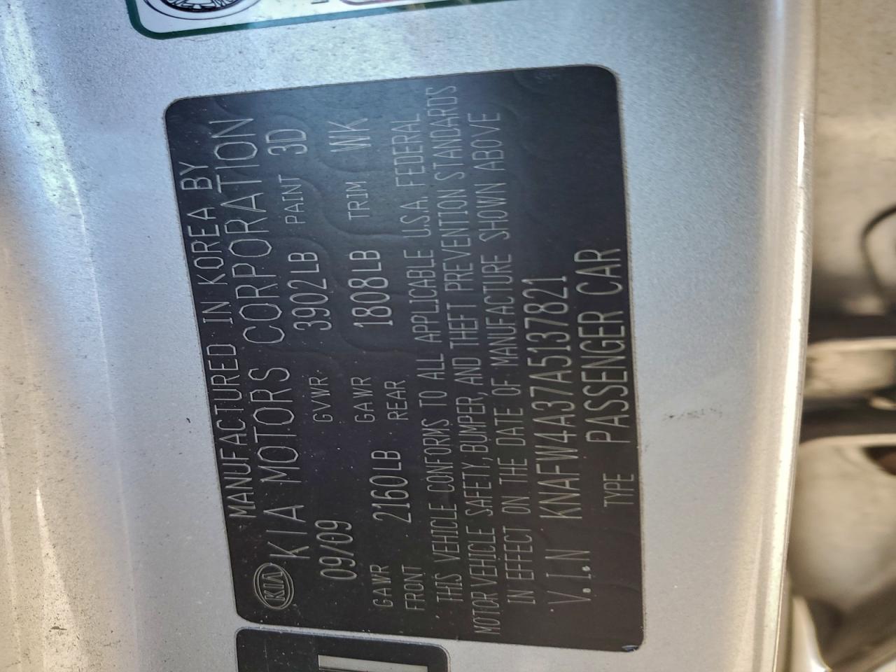 2010 KIA FORTE SX photo 12