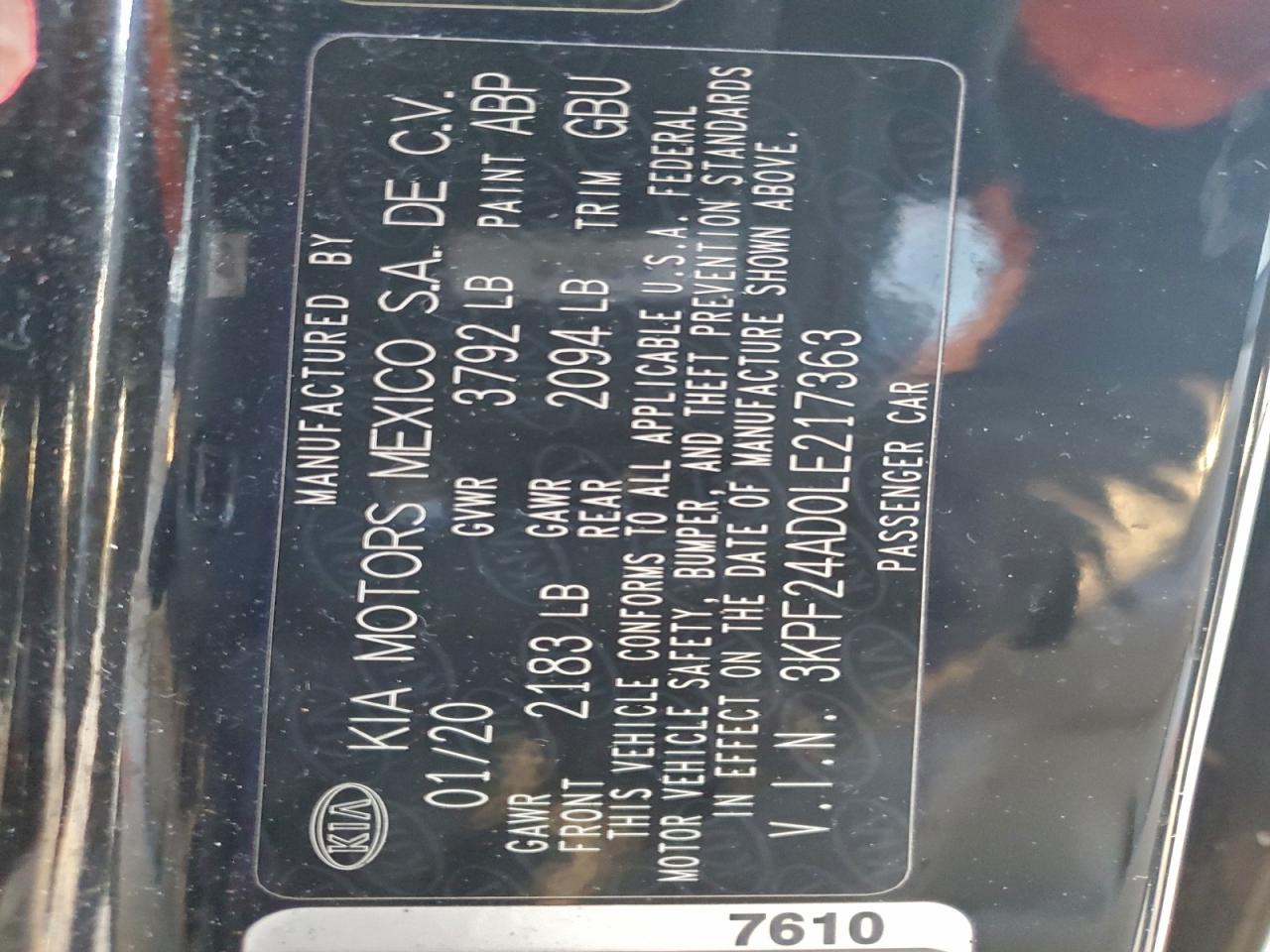 2020 KIA FORTE FE photo 23