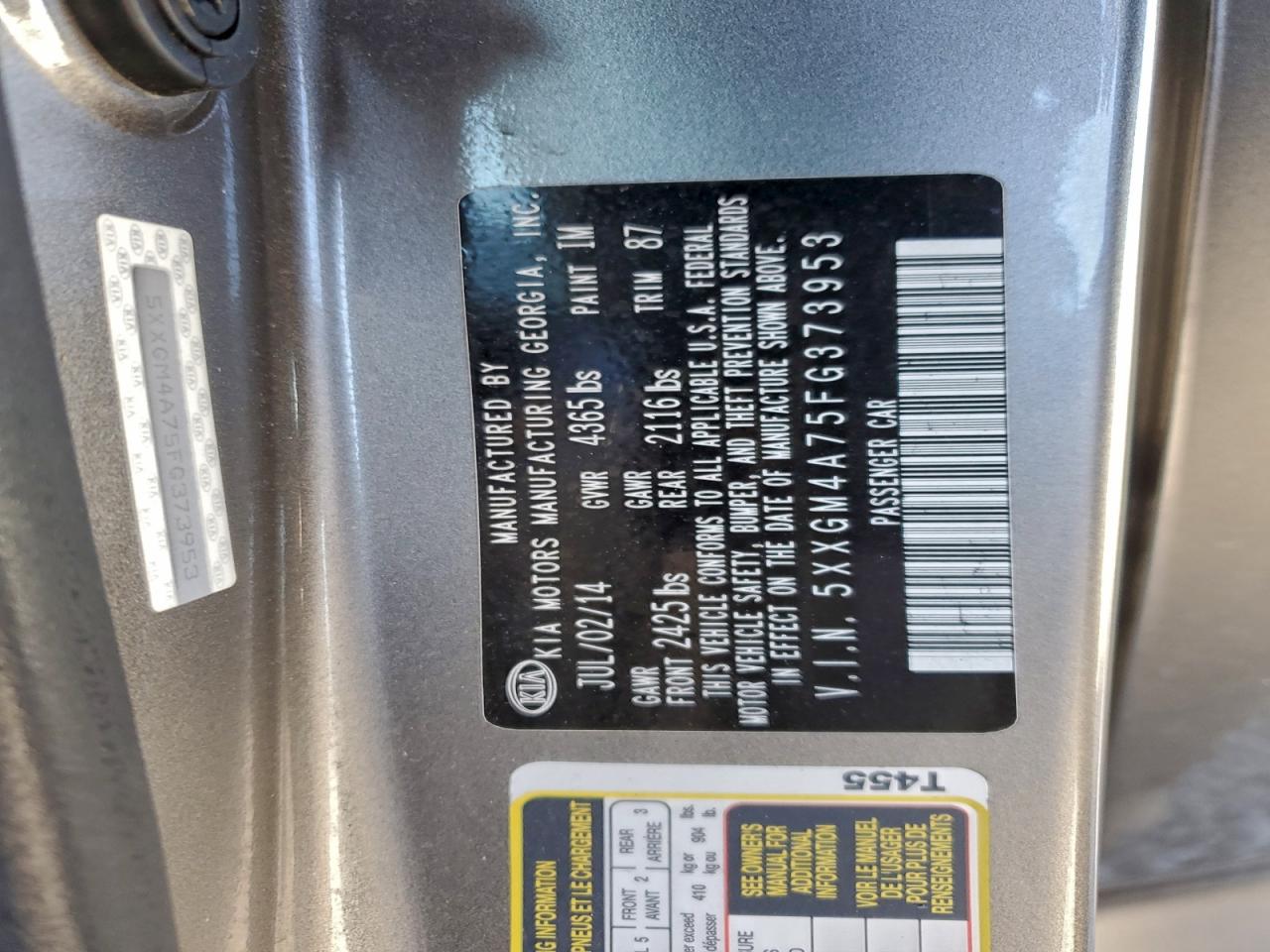 2015 KIA OPTIMA LX photo 12