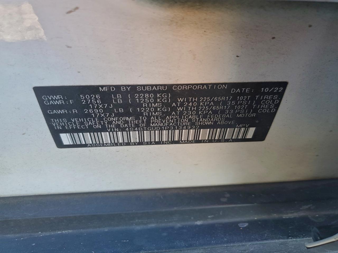 2023 SUBARU OUTBACK WILDERNESS photo 13