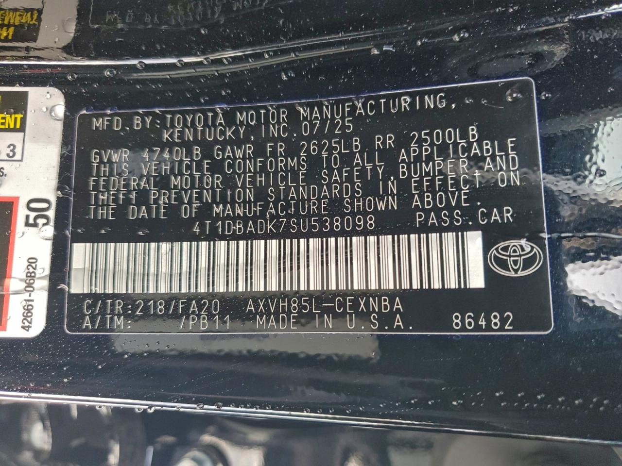 2025 TOYOTA CAMRY XSE photo 12
