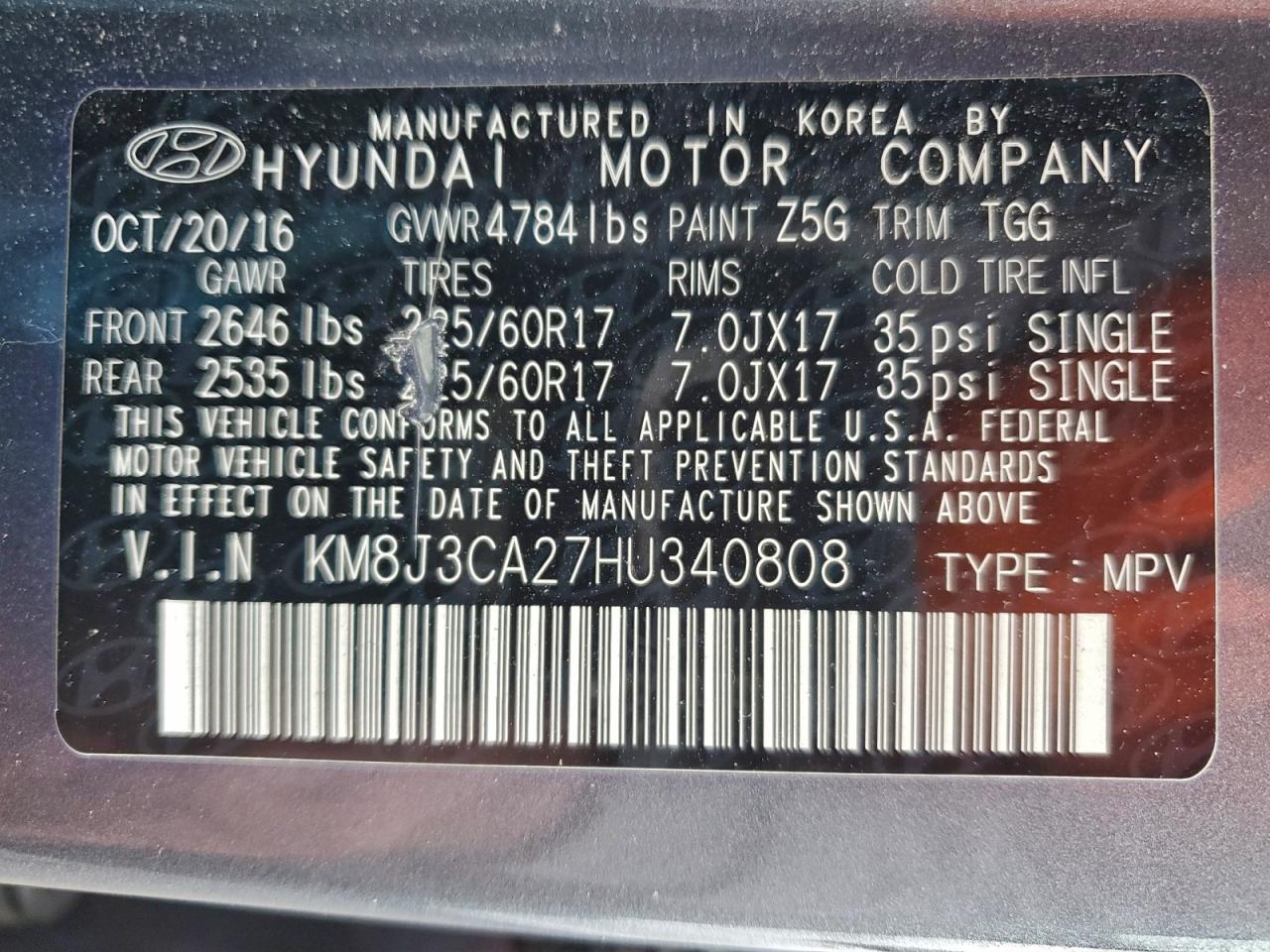 2017 HYUNDAI TUCSON LIMITED photo 27