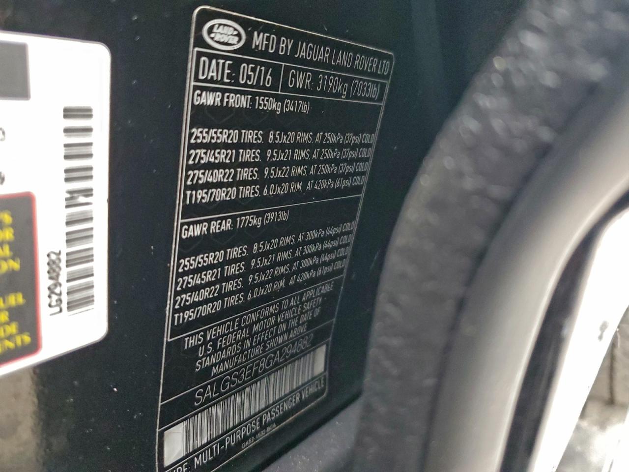2016 LAND ROVER RANGE ROVER SUPERCHARGED photo 14