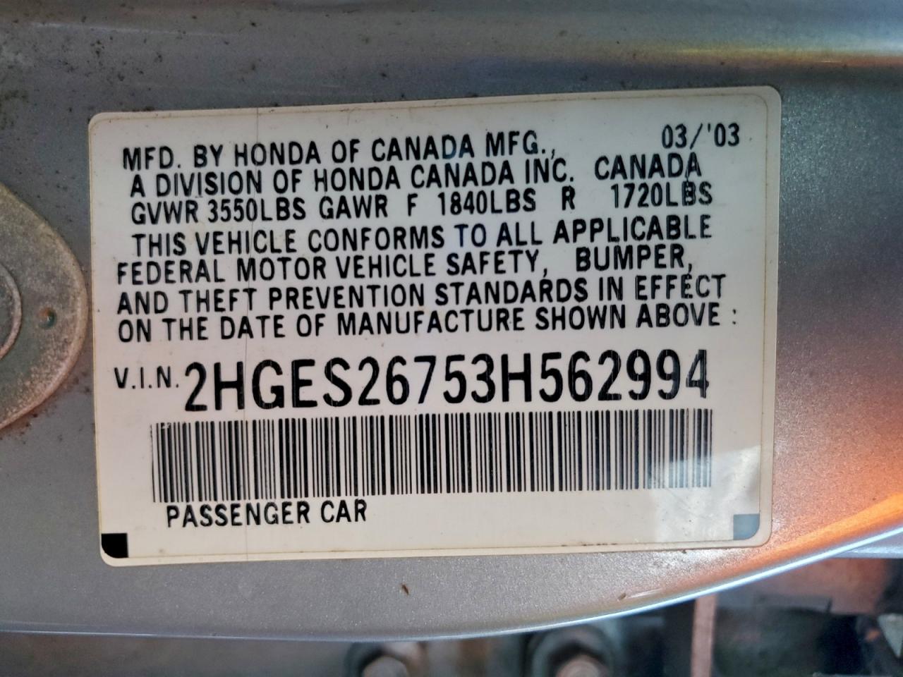 2003 HONDA CIVIC EX photo 23
