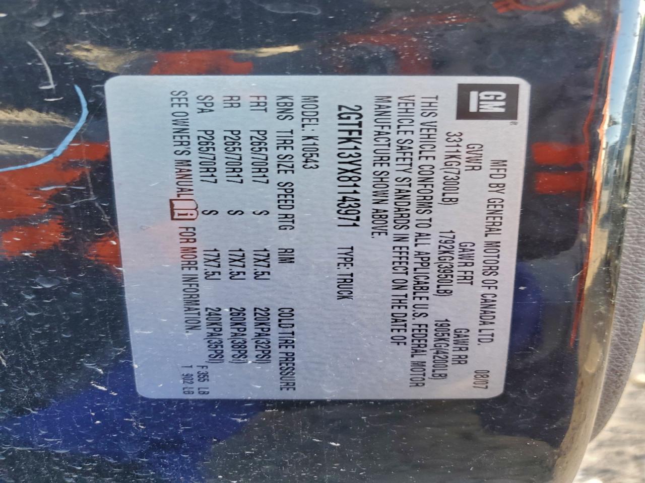 2008 GMC SIERRA K1500 photo 12