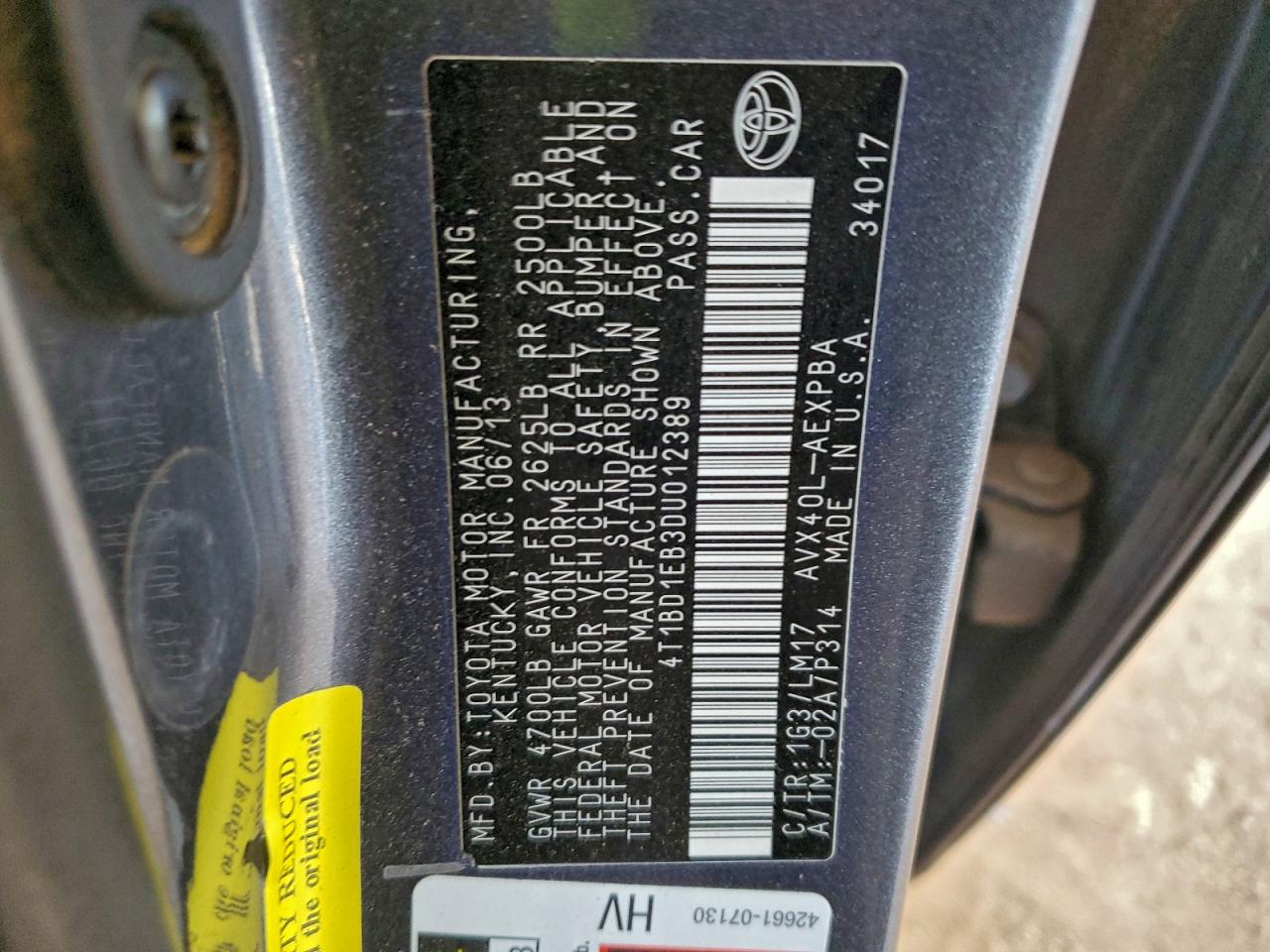 2013 TOYOTA AVALON HYBRID photo 23