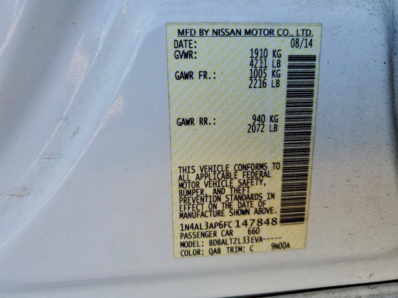 2015 NISSAN ALTIMA 2.5 photo 25