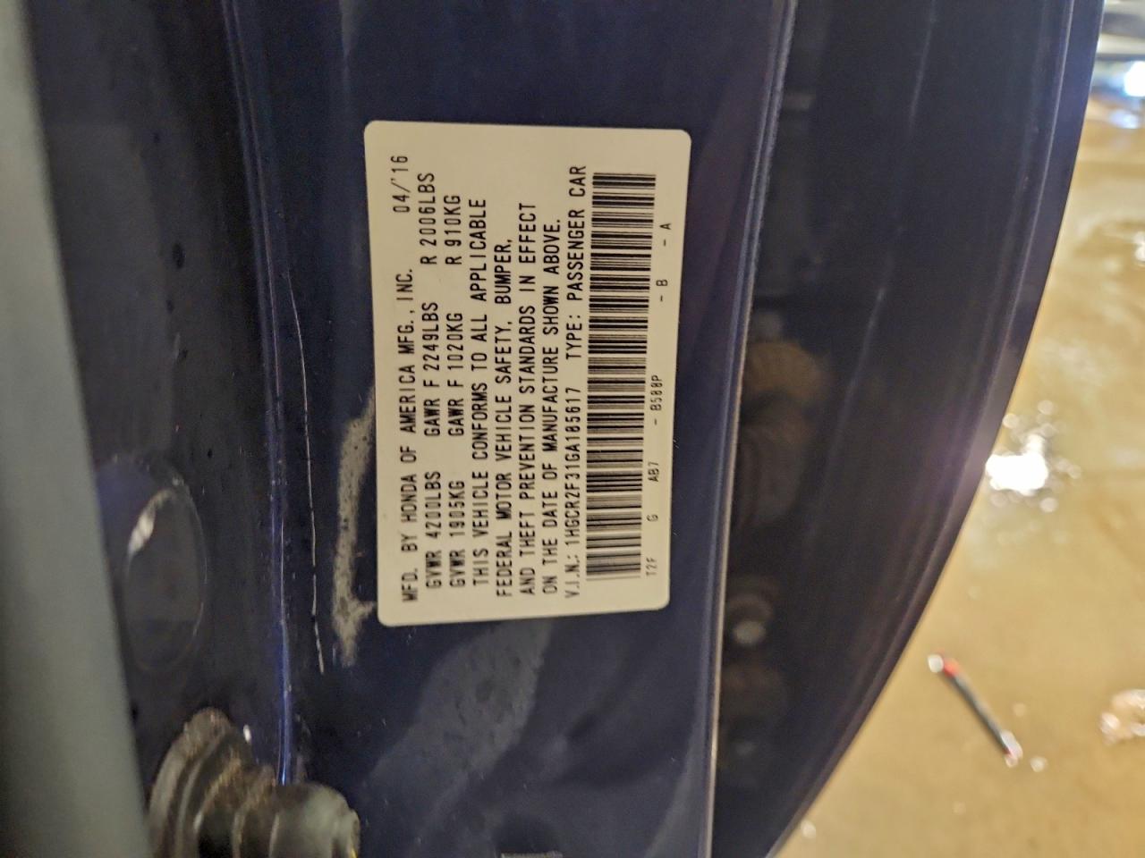 2016 HONDA ACCORD LX photo 34