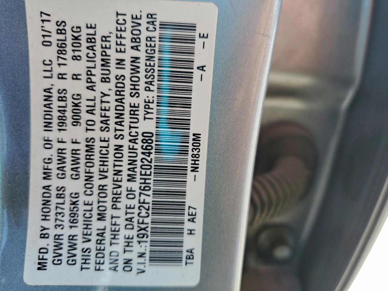 2017 HONDA CIVIC EX photo 25