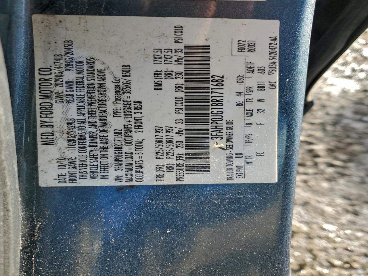 2011 FORD FUSION SEL photo 13