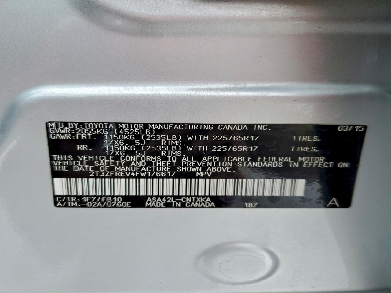 2015 TOYOTA RAV4 LE photo 12