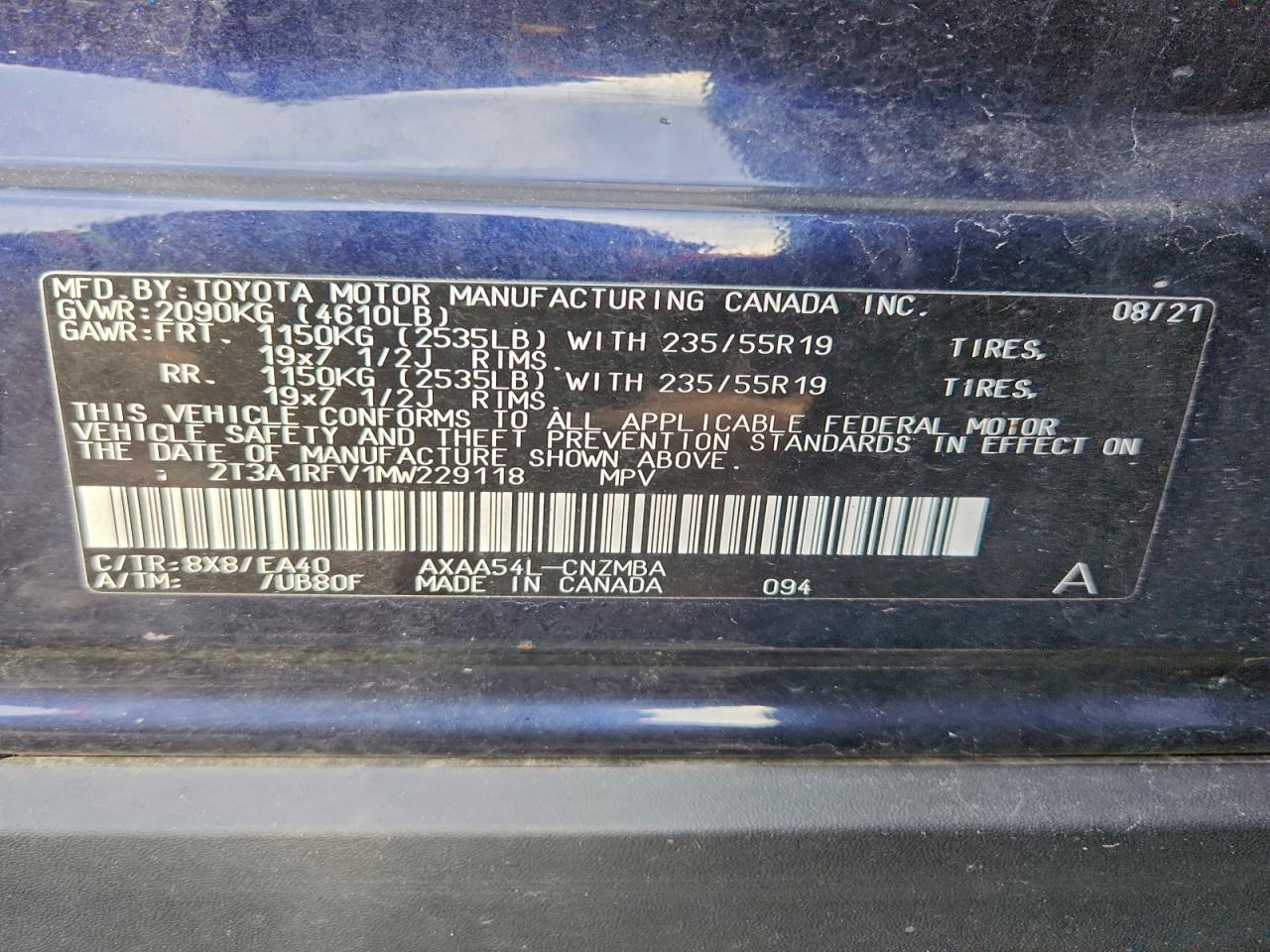 2021 TOYOTA RAV4 XLE PREMIUM photo 13