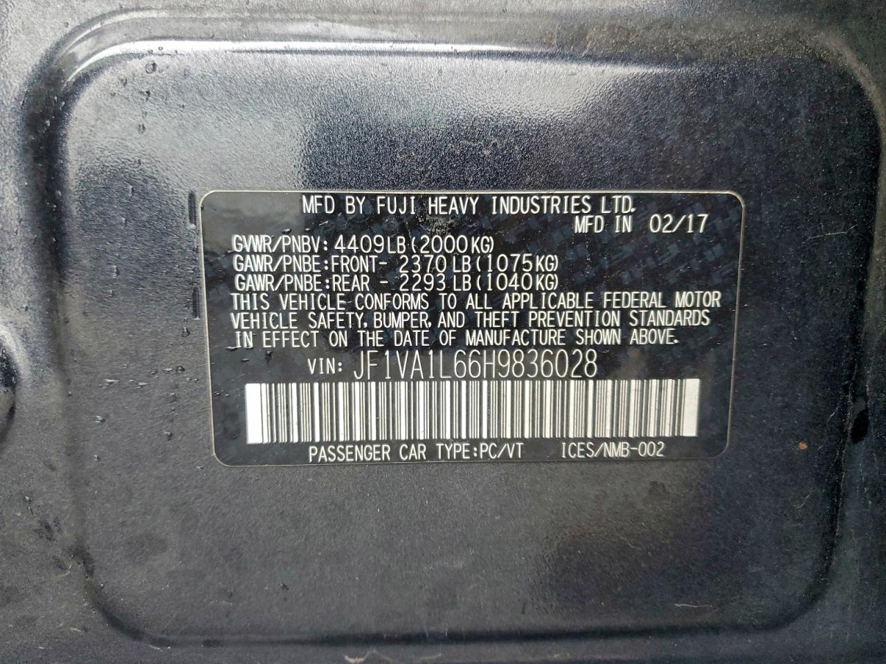 2017 SUBARU WRX LIMITED photo 12