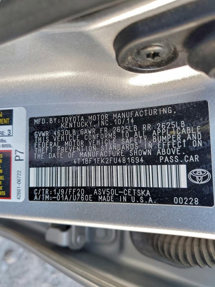 2015 TOYOTA CAMRY SE photo 12