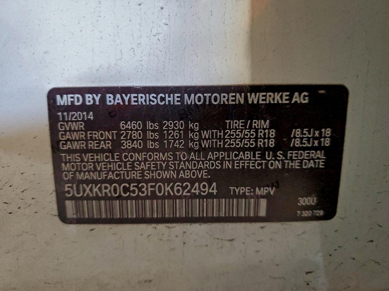 2015 BMW X5 XDRIVE35I photo 12