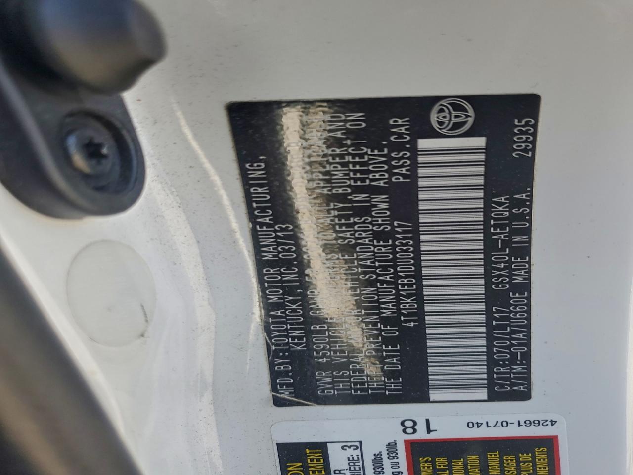 2013 TOYOTA AVALON BASE photo 12