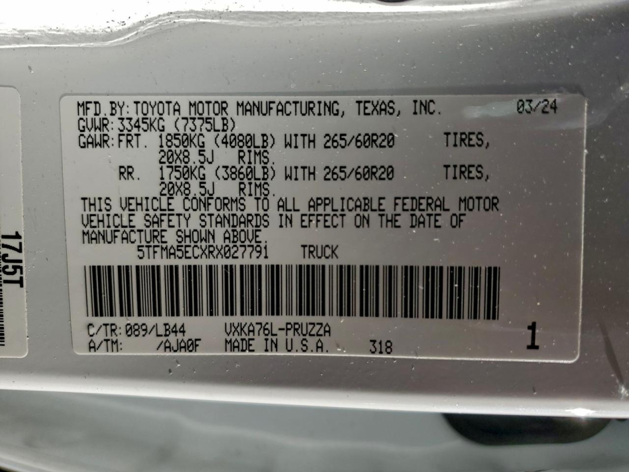 2024 TOYOTA TUNDRA CREWMAX PLATINUM photo 12