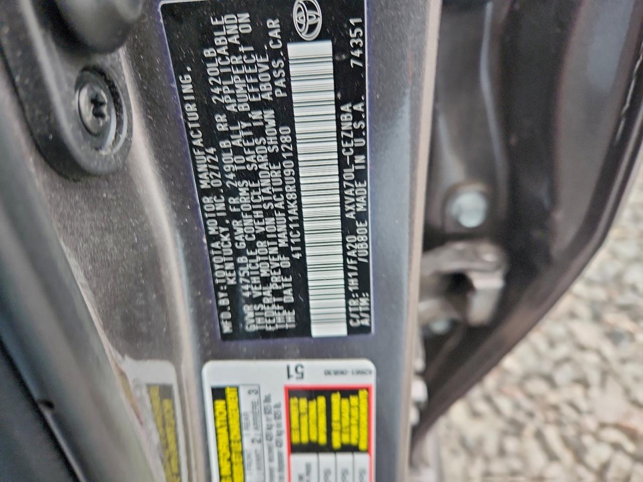 2024 TOYOTA CAMRY LE photo 12